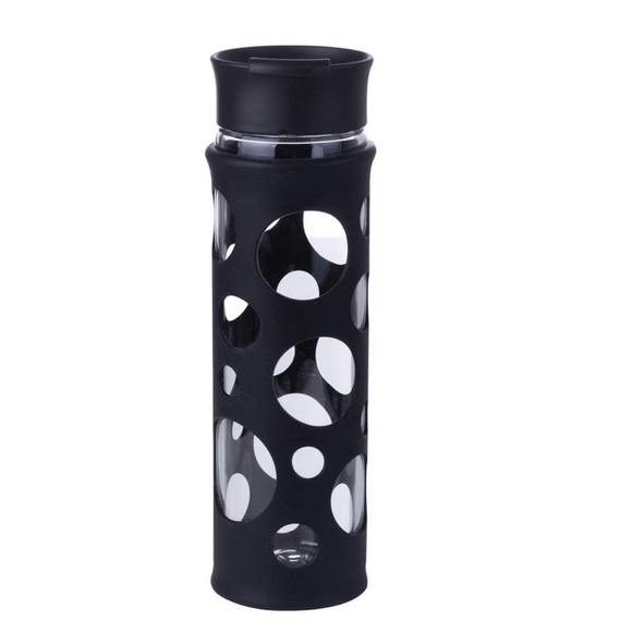 New Glass water bottle, in Black silicone cover - Picture 1 of 2